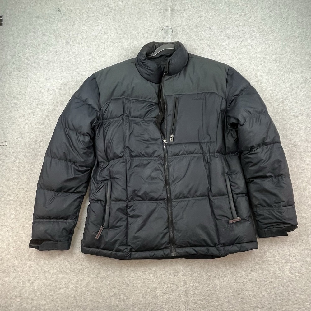 Cabela's 650 Goose Down Coat Men XL Quilted Puffer Jacket Black Gray Outdoor